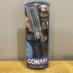 Vtg Conair‎ Triple Barrel Styling Iron 2003 CD300CS NOS
